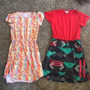 2 Lularoe kids girls Mae dresses as 6